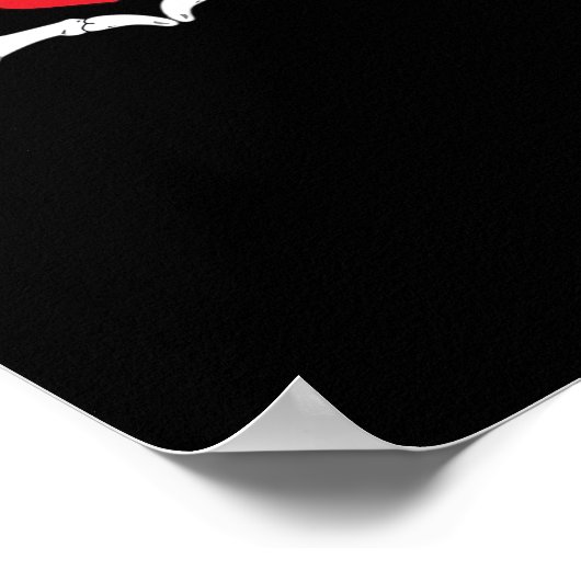 Skelettherz und Hände Funny Poster (Ecke)