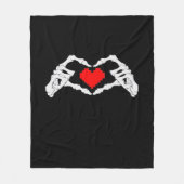 Skelettherz und -handgewähr fleecedecke (Vorderseite)