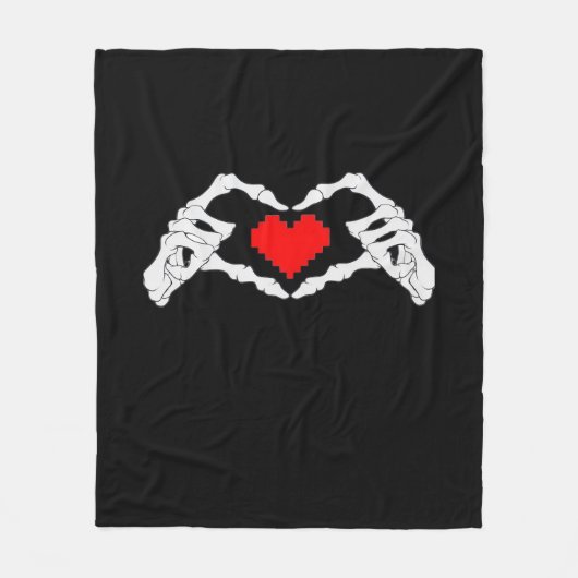 Skelettherz und -handgewähr fleecedecke (Vorderseite)