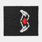 Skelettherz und -handgewähr fleecedecke (Vorderseite (Horizontal))