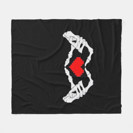 Skelettherz und -handgewähr fleecedecke (Vorderseite (Horizontal))