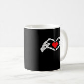 Skelettherz und -handgewähr kaffeetasse (VorderseiteRechts)