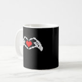 Skelettherz und -handgewähr kaffeetasse (Vorderseite Links)