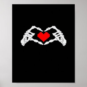 Skelettherz und -handgewähr poster