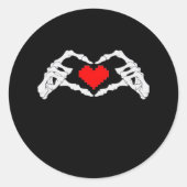 Skelettherz und -handgewähr runder aufkleber (Vorderseite)