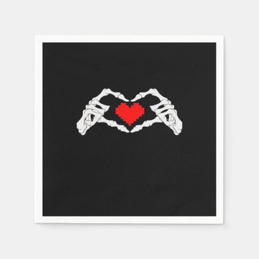 Skelettherz und -handgewähr serviette (Vorderseite)