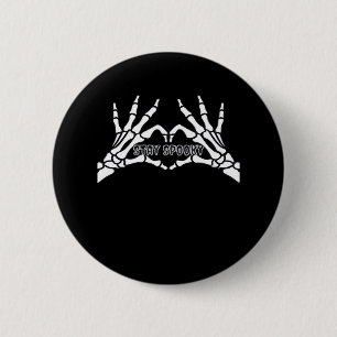 Skelettherz und Handschuhe Klassisches Design Button