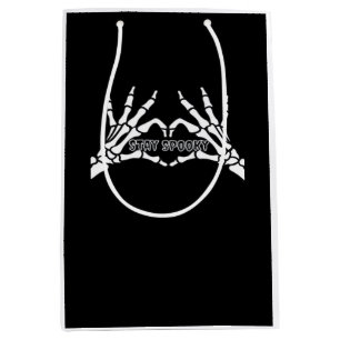 Skelettherz und Handschuhe Klassisches Design Mittlere Geschenktüte
