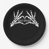 Skelettherz und Handschuhe Klassisches Design Pappteller (Vorderseite)