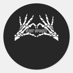 Skelettherz und Handschuhe Klassisches Design Runder Aufkleber