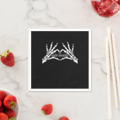 Skelettherz und Handschuhe Klassisches Design Serviette (Beispiel)