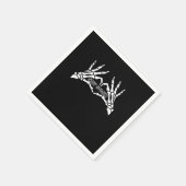 Skelettherz und Handschuhe Klassisches Design Serviette (Ecke)