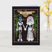 Skeletthochzeit 1 karte (Gelbe Blume)