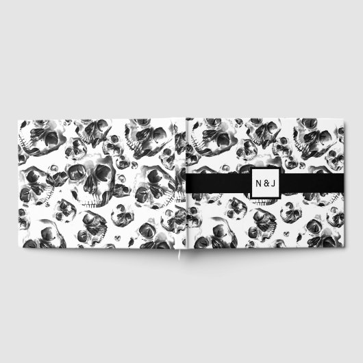 Skelettholz-Hochzeit Gästebuch (Voll)