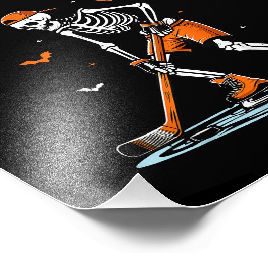 Skeletti Eishockey Halloween Boys Funny Halloween Fotodruck (Ecke)