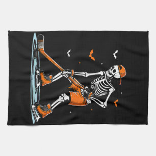 Skeletti Eishockey Halloween Boys Funny Halloween Geschirrtuch