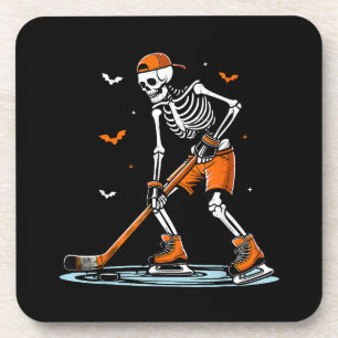 Skeletti Eishockey Halloween Boys Funny Halloween Getränkeuntersetzer