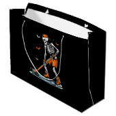 Skeletti Eishockey Halloween Boys Funny Halloween Große Geschenktüte (Rückseite Schrägansicht)