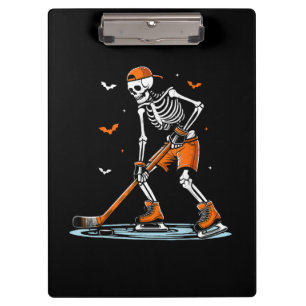 Skeletti Eishockey Halloween Boys Funny Halloween Klemmbrett