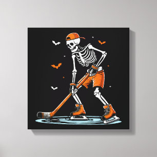 Skeletti Eishockey Halloween Boys Funny Halloween Leinwanddruck