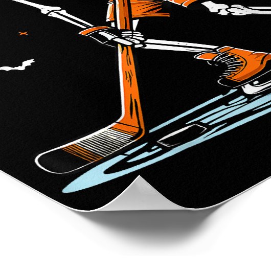 Skeletti Eishockey Halloween Boys Funny Halloween Poster (Ecke)