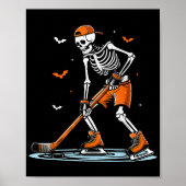 Skeletti Eishockey Halloween Boys Funny Halloween Poster (Vorne)