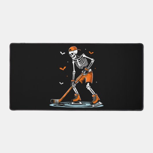 Skeletti Eishockey Halloween Boys Funny Halloween Schreibtischunterlage (Vorderseite)