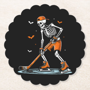 Skeletti Eishockey Halloween Boys Funny Halloween Untersetzer