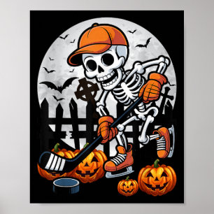 Skeletti Eishockey Halloween Kostüm Männer Jungen Poster