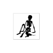 Skelettjunge und seine Silhouette für Haustiere Gummistempel (Prägung)