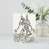 Skelettkadaver Korpusanatomie Medizin Postkarte (Stehend Vorderseite)