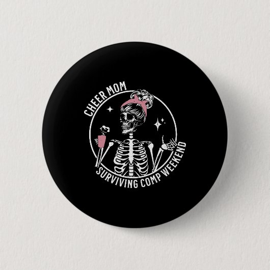 Skelettkaffee Mama Überleben Comp Weekend Button (Vorderseite)