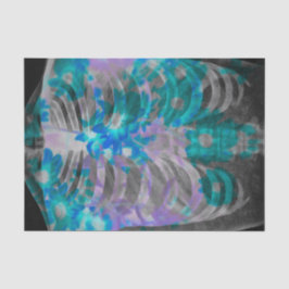 Skelettkäfig Aquamarin Schwarz Vintage Röntgenröhr Seidenpapier