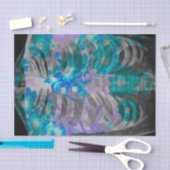 Skelettkäfig Aquamarin Schwarz Vintage Röntgenröhr Seidenpapier (Handwerk)