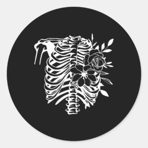 Skelettkäfig Blume Leicht Halloween Kostüm 1 Runder Aufkleber