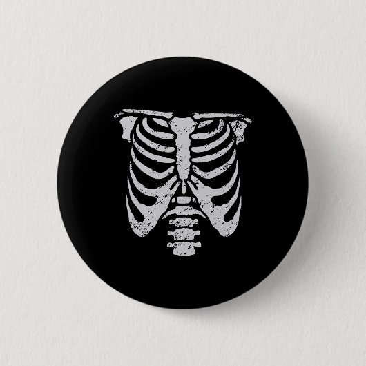 Skelettkäfig Blume Leicht Halloween Kostüm Button (Vorderseite)