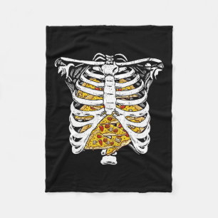 Skelettkäfig mit Pizzas glücklicher Halloween-Tag Fleecedecke