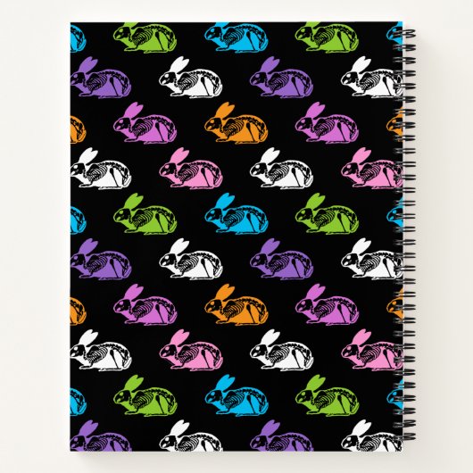 Skelettkaninchen Muster Notizblock (Rückseite)