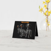 Skelettkarte Dackel Halloween Karte (Gelbe Blume)