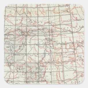 Skelettkarte Quadratischer Aufkleber