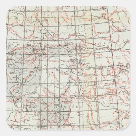 Skelettkarte Quadratischer Aufkleber (Vorderseite)
