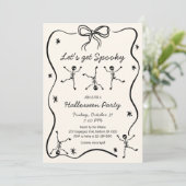 Skelettkastenrahmen Halloween Einladung (Stehend Vorderseite)