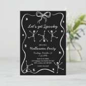 Skelettkastenrahmen Halloween Einladung (Stehend Vorderseite)