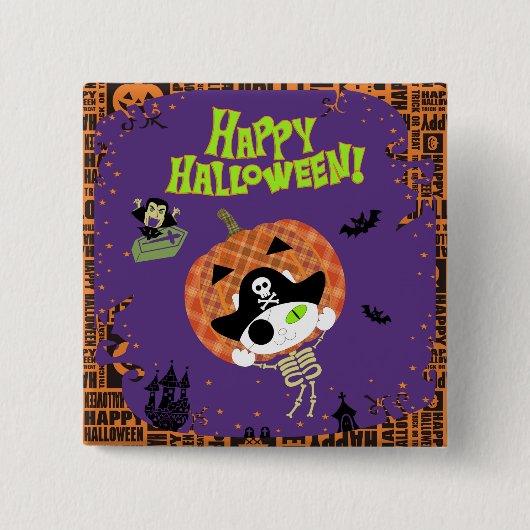 Skelettkatze Button (Vorderseite)