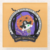 Skelettkatze Glasuntersetzer (Vorderseite)