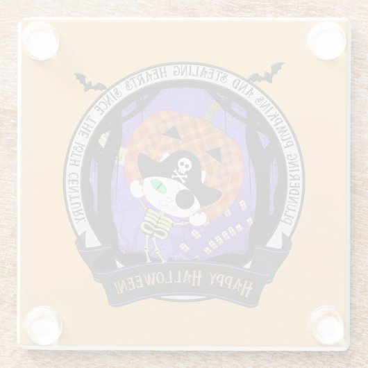 Skelettkatze Glasuntersetzer (Rückseite)