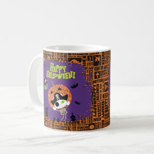 Skelettkatze Kaffeetasse (Vorderseite Links)