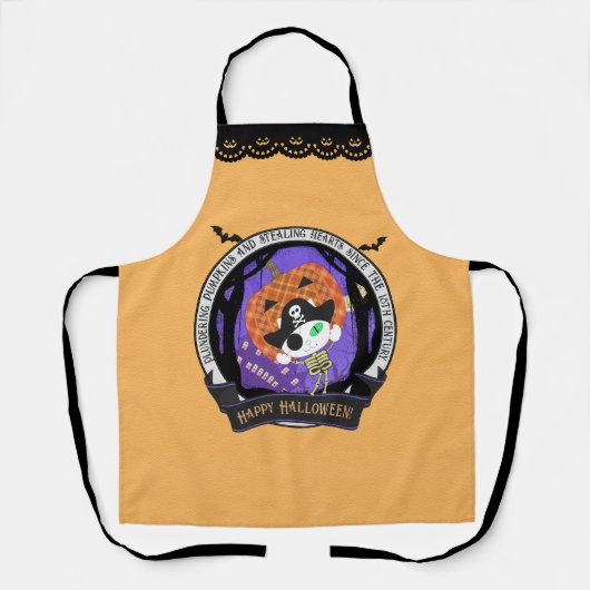 Skelettkatze Schürze (Vorderseite)