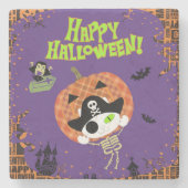 Skelettkatze Steinuntersetzer (Vorderseite)