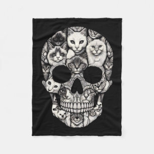 Skelettkatzenhalle Halloween-Kostümkatze Fleecedecke